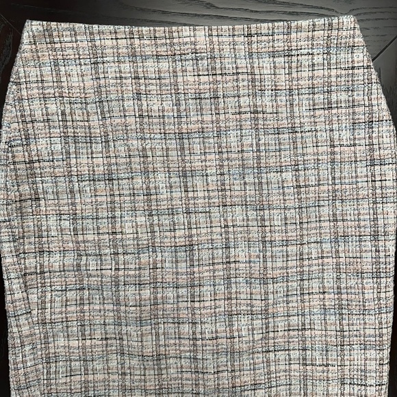 *BANANA REPUBLIC* Pink x Blue Tweed Fashion Pencil Skirt Size 10 - Picture 4 of 11